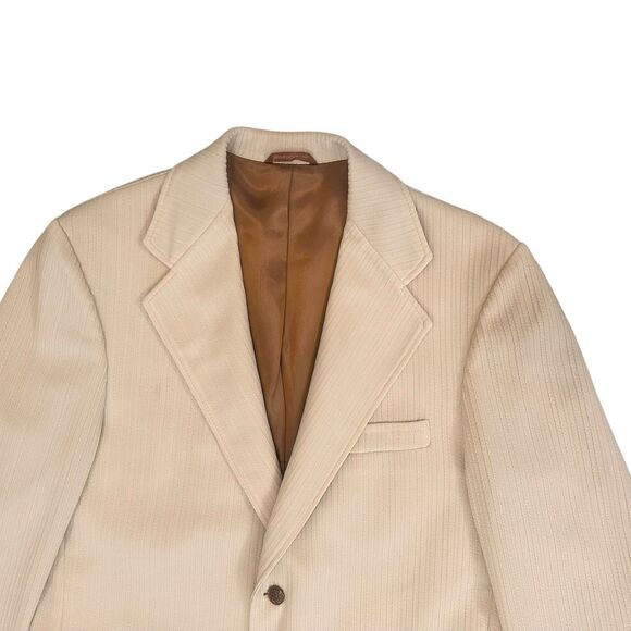 WR Derby of San Francisco  Blazer Mens 40L Sport Coat Vintage Cream READ - Picture 3 of 11